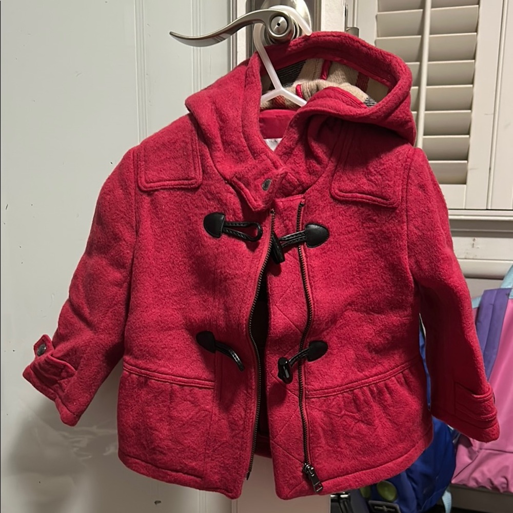 Kids Red Toggle Coat